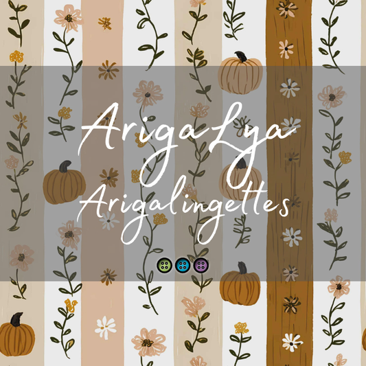 ARIGALYA | MOTIF OCTOBRE PETITE CITROUILLE | ARIGALINGETTES/MOUCHOIRS LAVABLES