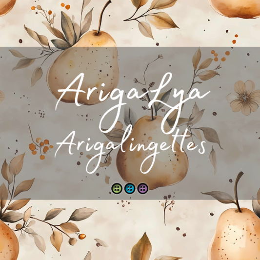 ARIGALYA | MOTIF OCTOBRE POIRE | ARIGALINGETTES/MOUCHOIRS LAVABLES - sur commande
