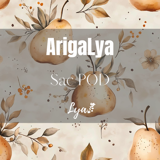 ARIGALYA | MOTIF OCTOBRE POIRE | SAC POD - sur commande