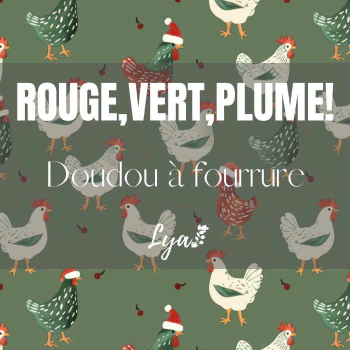 COLLECTION FÉÉRIE HIVERNALE | ROUGE,VERT,PLUME! | DOUDOU À FOURRURE LYA - sur commande