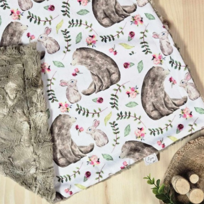 COUVERTURE À FOURRURE | Ours et lapin - prêt à partir