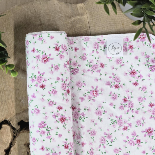 COUVERTURE EN FLANELLE | Petites fleurs - prêt à partir