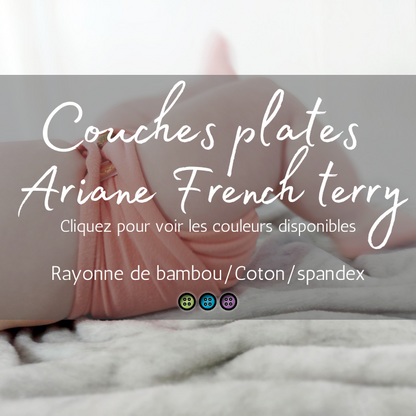 ARIANE CARRÉE FRENCH TERRY | Bambou/Coton | Couche plate en French terry - Prêt à partir