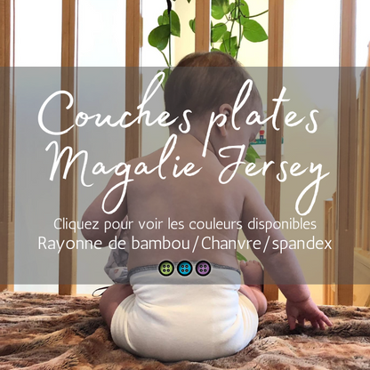 MAGALIE CARRÉE JERSEY | Bambou/Chanvre | Couche plate en Jersey - Prêt à partir