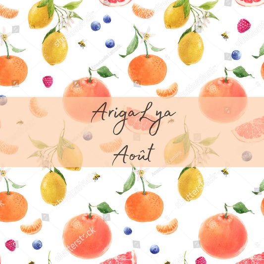 ARIGALYA | MOTIF AOÛT ZESTE ESTIVAL | DOUDOU À FOURRURE LYA - sur commande