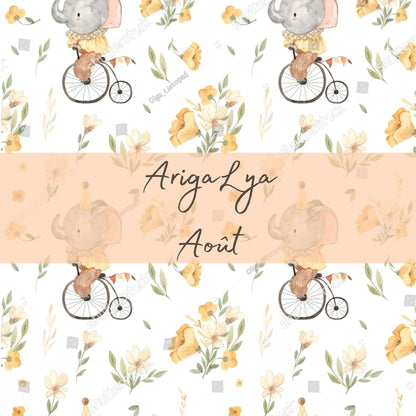 ARIGALYA | MOTIF AOÛT CIRQUE VINTAGE | ARIGAFOUF ANNA | Mérinos/Bambou - sur commande