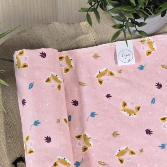 COUVERTURE EN FLANELLE | Renard rose - prêt à partir