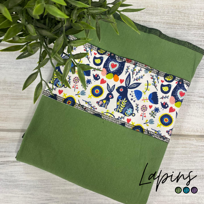 ARIGAFOUF ARIANE CARRÉE | Bambou/Coton | Couche plate bande à motif - prêt à partir