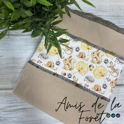 ARIGAFOUF ARIANE CARRÉE | Bambou/Coton | Couche plate bande à motif - prêt à partir