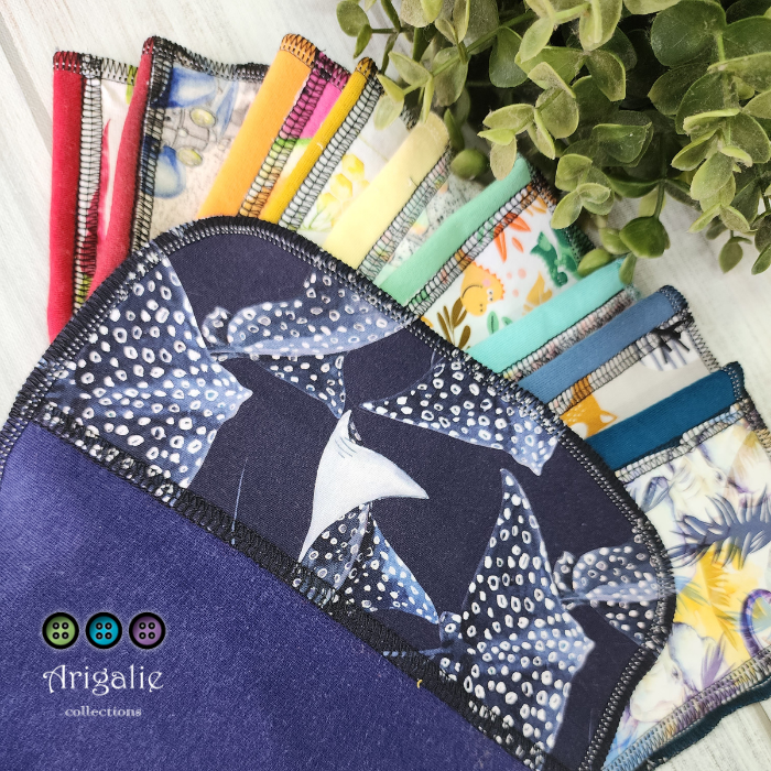 ARIGALYA | MOTIF SEPTEMBRE CAMPAGNE | ARIGALINGETTES/MOUCHOIRS LAVABLES - sur commande