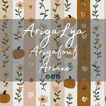 ARIGALYA | MOTIF OCTOBRE PETITE CITROUILLE | ARIGAFOUF ARIANE | Bambou/Coton