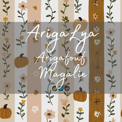 ARIGALYA | MOTIF OCTOBRE PETITE CITROUILLE | ARIGAFOUF MAGALIE | Bambou/Chanvre