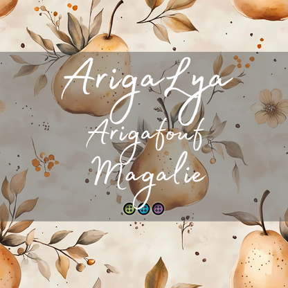 ARIGALYA | MOTIF OCTOBRE POIRE | ARIGAFOUF MAGALIE | Bambou/Chanvre - sur commande