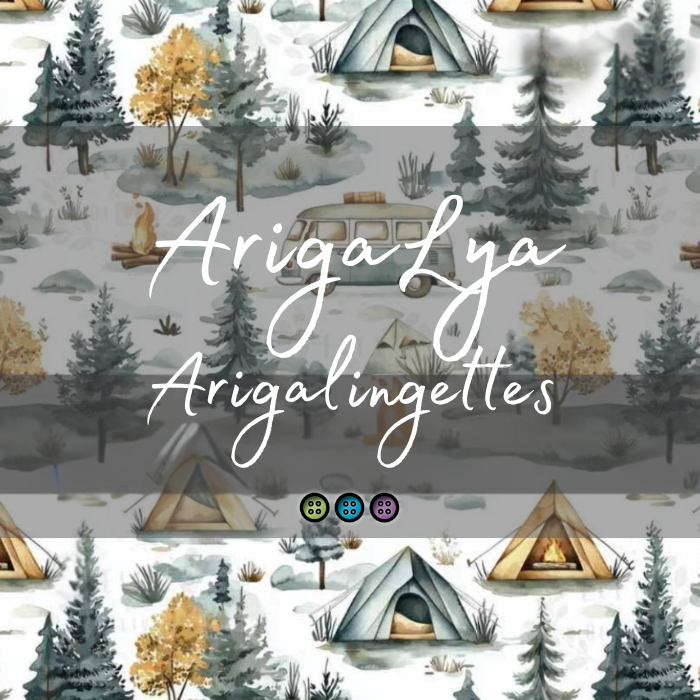ARIGALYA | MOTIF SEPTEMBRE CAMPING | ARIGALINGETTES/MOUCHOIRS LAVABLES - sur commande