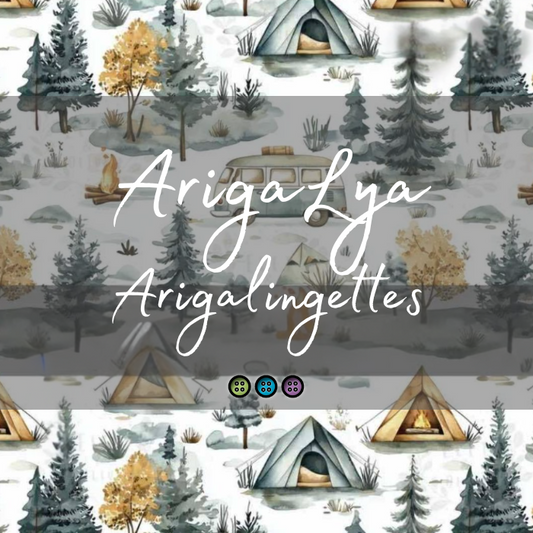 ARIGALYA | MOTIF SEPTEMBRE CAMPING | ARIGALINGETTES/MOUCHOIRS LAVABLES - sur commande
