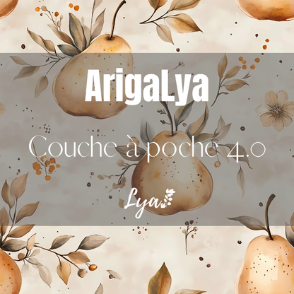 ARIGALYA | MOTIF OCTOBRE POIRE | COUCHE À POCHE LYA 4.0 - sur commande