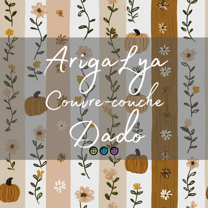 ARIGALYA | MOTIF OCTOBRE PETITE CITROUILLE | COUVRE-COUCHE DADO