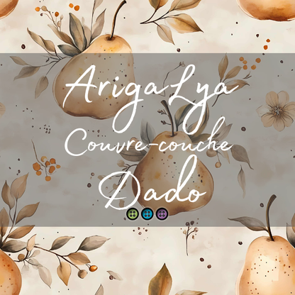ARIGALYA | MOTIF OCTOBRE POIRE | COUVRE-COUCHE DADO - sur commande