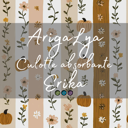 ARIGALYA | MOTIF OCTOBRE PETITE CITROUILLE | CULOTTE ABSORBANTE ERIKA