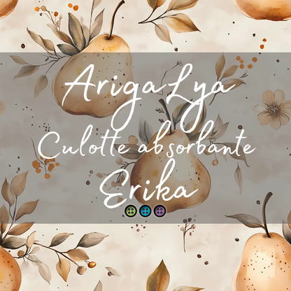 ARIGALYA | MOTIF OCTOBRE POIRE | CULOTTE ABSORBANTE ERIKA - sur commande