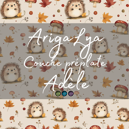 ARIGALYA | MOTIF OCTOBRE HÉRISSON ET CHAMPIGNON | PRÉPLATE ADÈLE - sur commande