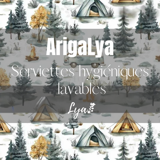 ARIGALYA | MOTIF SEPTEMBRE CAMPING | SERVIETTE HYGIÉNIQUE LAVABLE LYA - sur commande