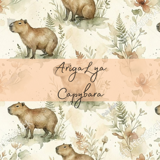 ARIGALYA | MOTIF SEPTEMBRE CAPYBARA - NAPPERON - SAC À COLLATION - Lunch écolo - Sur commande
