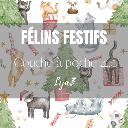 COLLECTION FÉÉRIE HIVERNALE | FÉLINS FESTIFS | COUCHE À POCHE LYA 4.0 - sur commande