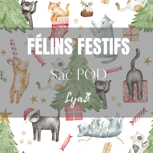 COLLECTION FÉÉRIE HIVERNALE | FÉLINS FESTIFS | SAC POD - sur commande