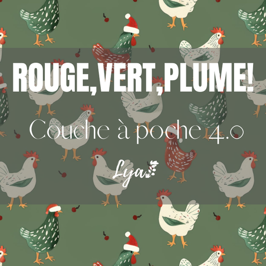 COLLECTION FÉÉRIE HIVERNALE | ROUGE,VERT,PLUME! | COUCHE À POCHE LYA 4.0 - sur commande