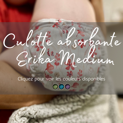 ERIKA | Culotte enfilable absorbante/Couche moulée | Taille Medium 12-45 livres - prêt à partir