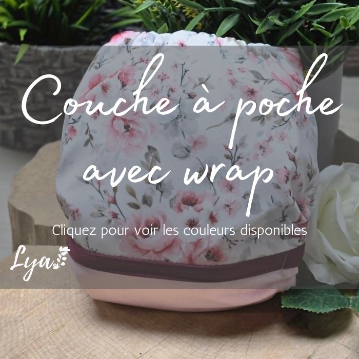 COUCHE TAILLE UNIQUE AVEC WRAP | COUCHE À POCHE LYA - Prête à partir - Collection 4.0