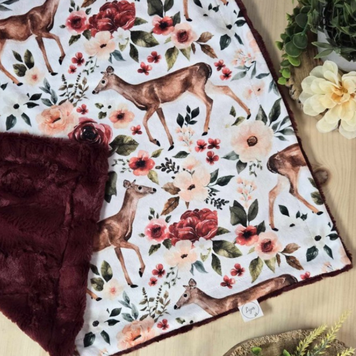 COUVERTURE À FOURRURE | Biche floral  - prêt à partir
