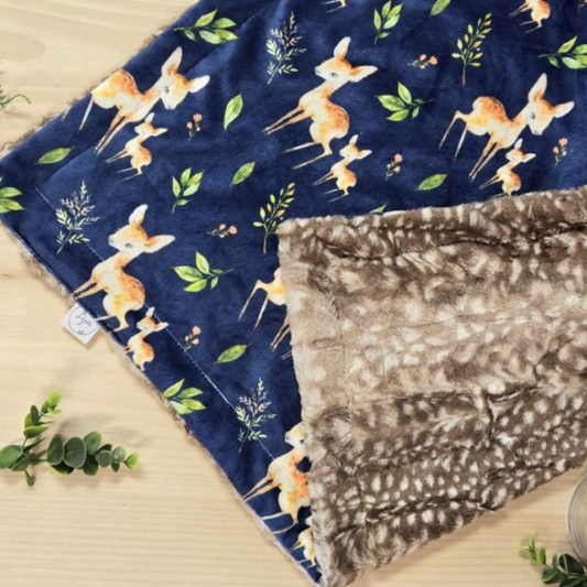 COUVERTURE À FOURRURE | Maman et bébé chevreuil - prêt à partir