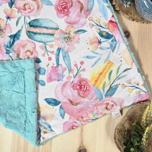 COUVERTURE À FOURRURE | Macaron | Turquoise - prêt à partir