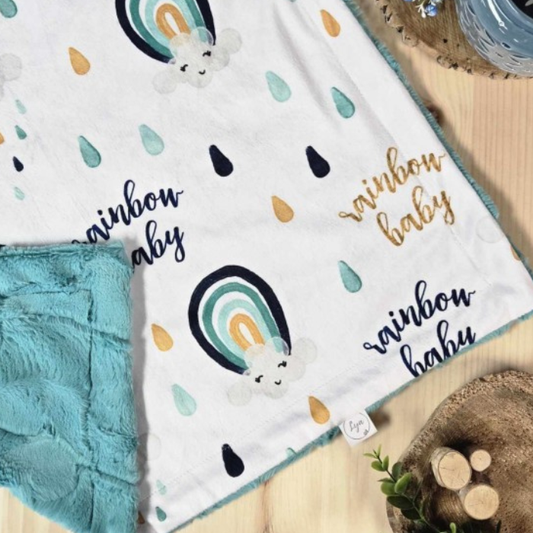 COUVERTURE À FOURRURE | Rainbow baby - prêt à partir