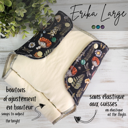 ERIKA | Culotte enfilable absorbante/Couche moulée | Taille Large 40-100 livres - prêt à partir