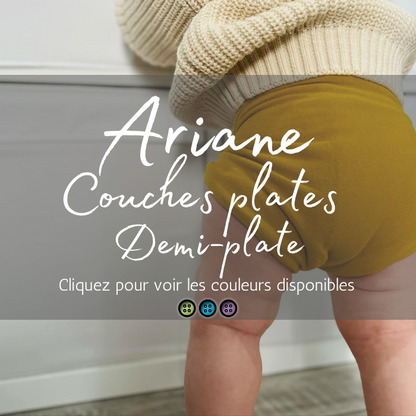 ARIANE DEMI-PLATE FRENCH TERRY | Bambou/Coton | Couche plate en French terry - Prêt à partir