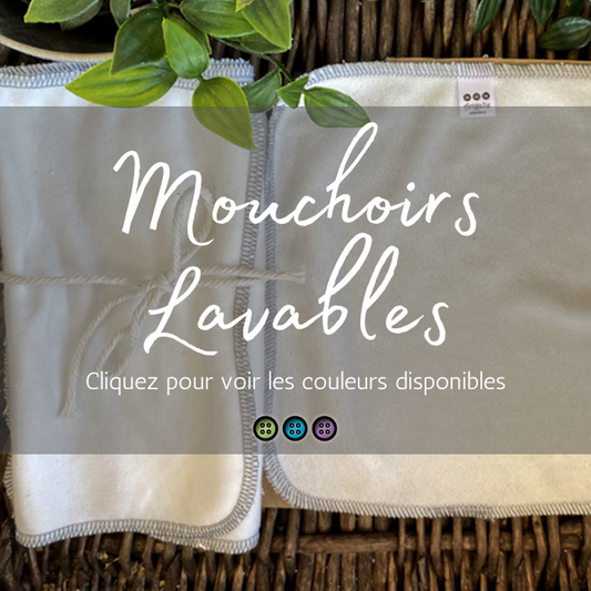 MOUCHOIRS LAVABLES | Ratine de Bambou/Coton - prêt à partir