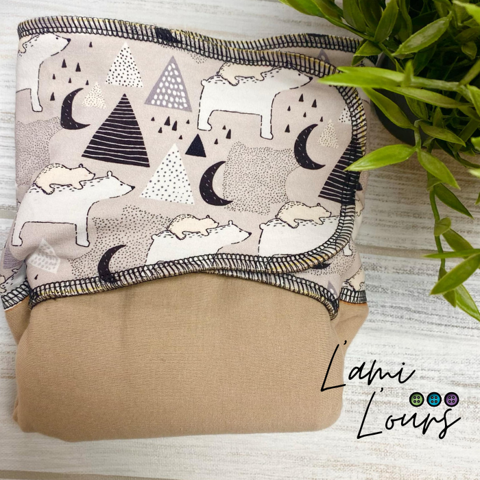 ADÈLE | PRÉPLATE | Couche lavable pré-boostée pré-assemblée | Taille large - prêt à partir