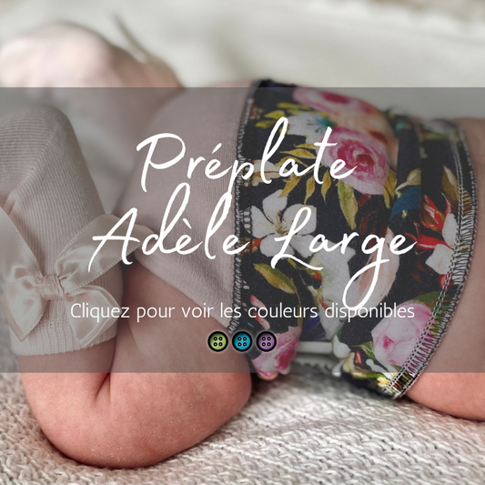 ADÈLE | PRÉPLATE | Couche lavable pré-boostée pré-assemblée | Taille large - prêt à partir