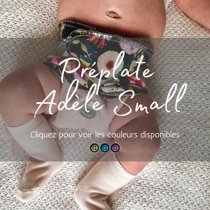 ADÈLE | PRÉPLATE | Couche lavable pré-boostée pré-assemblée | Taille Small - prêt à partir
