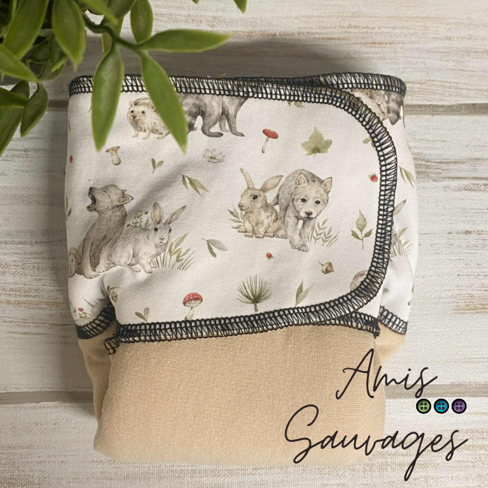 ADÈLE | PRÉPLATE | Couche lavable pré-boostée pré-assemblée | Taille Small - prêt à partir