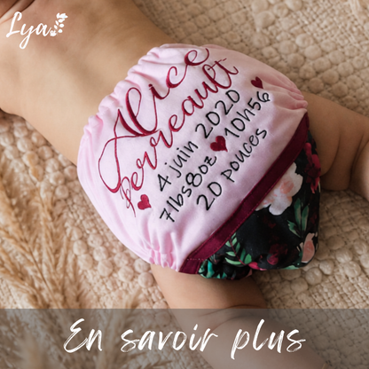 COUCHE À POCHE BRODÉE ET PERSONNALISÉE | Couche lavable | Taille unique | LYA  - sur commande