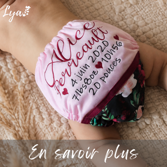 COUCHE À POCHE BRODÉE ET PERSONNALISÉE | Couche lavable | Taille unique | LYA  - sur commande
