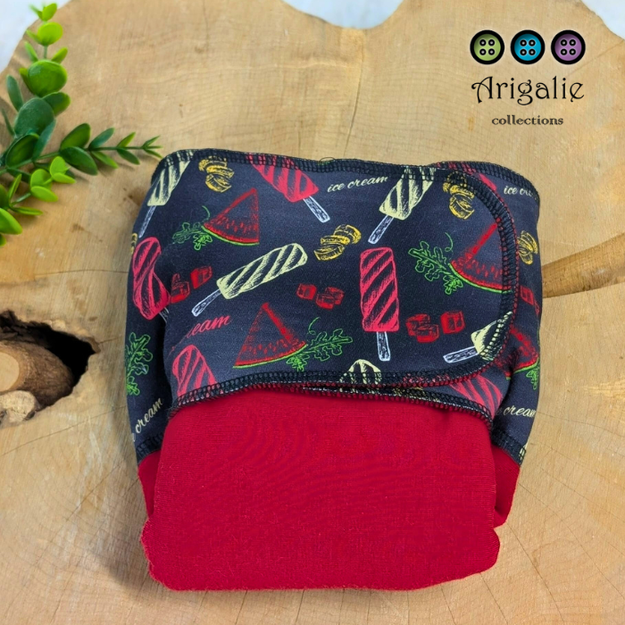 ADÈLE | PRÉPLATE | Couche lavable pré-boostée pré-assemblée | Taille Medium - prêt à partir