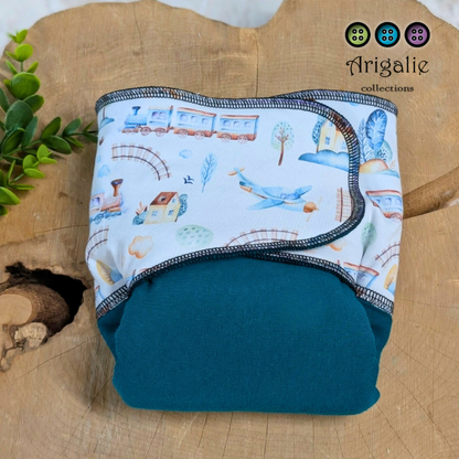 ADÈLE | PRÉPLATE | Couche lavable pré-boostée pré-assemblée | Taille Medium - prêt à partir