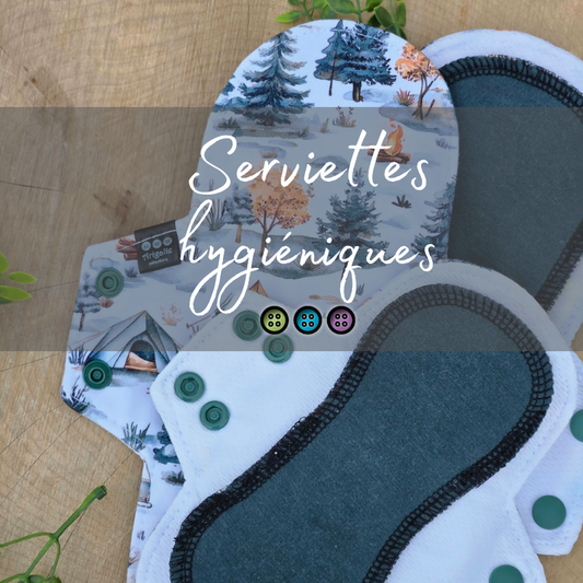 SERVIETTE HYGIÉNIQUE LAVABLE | Pour maman | ARIGALIE - Prête à partir
